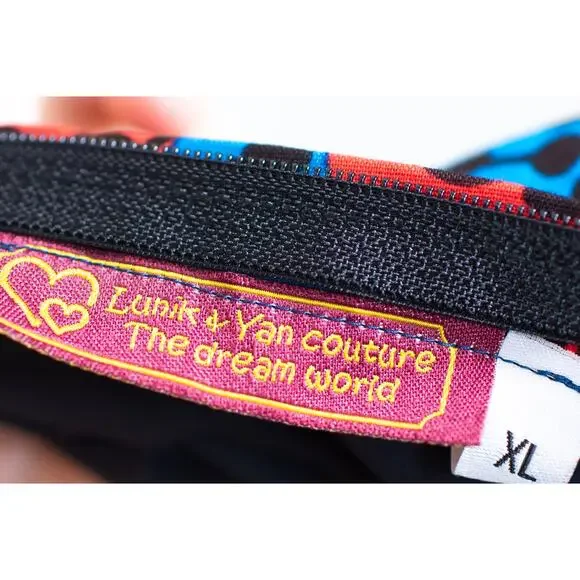 Colorful Boutique African Print Dress, High Low Skirt Fit and Flare Ankara, XL - Picture 7 of 9